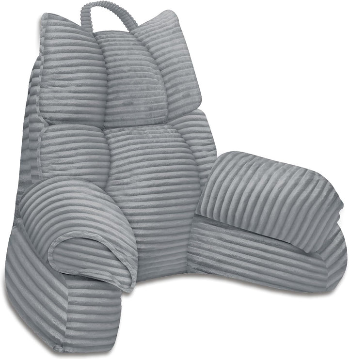 Cozy Reading Pillow with High Arm Rests &amp; Supportive Memory Foam | Perfect Back Support for Relaxing, Reading &amp; Gaming in Bed