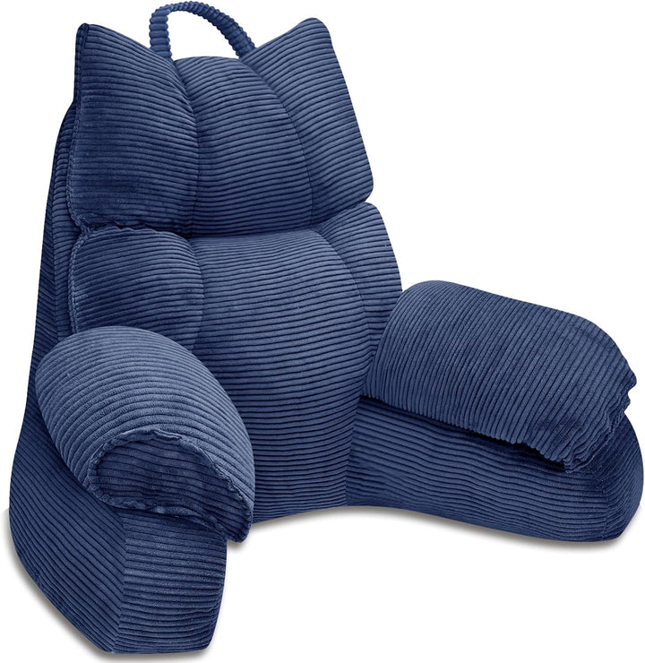 Cozy Reading Pillow with High Arm Rests &amp; Supportive Memory Foam | Perfect Back Support for Relaxing, Reading &amp; Gaming in Bed