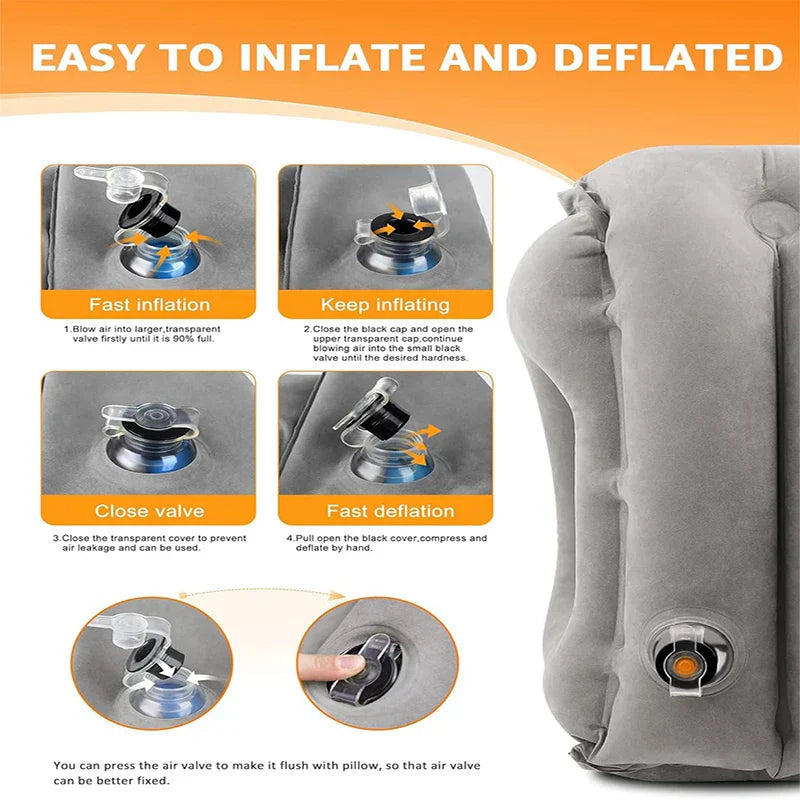 ComfortRest | Ergonomic Travel Pillow for Neck &amp; Head with 45° Angle Support | Compact Design for Ultimate Comfort
