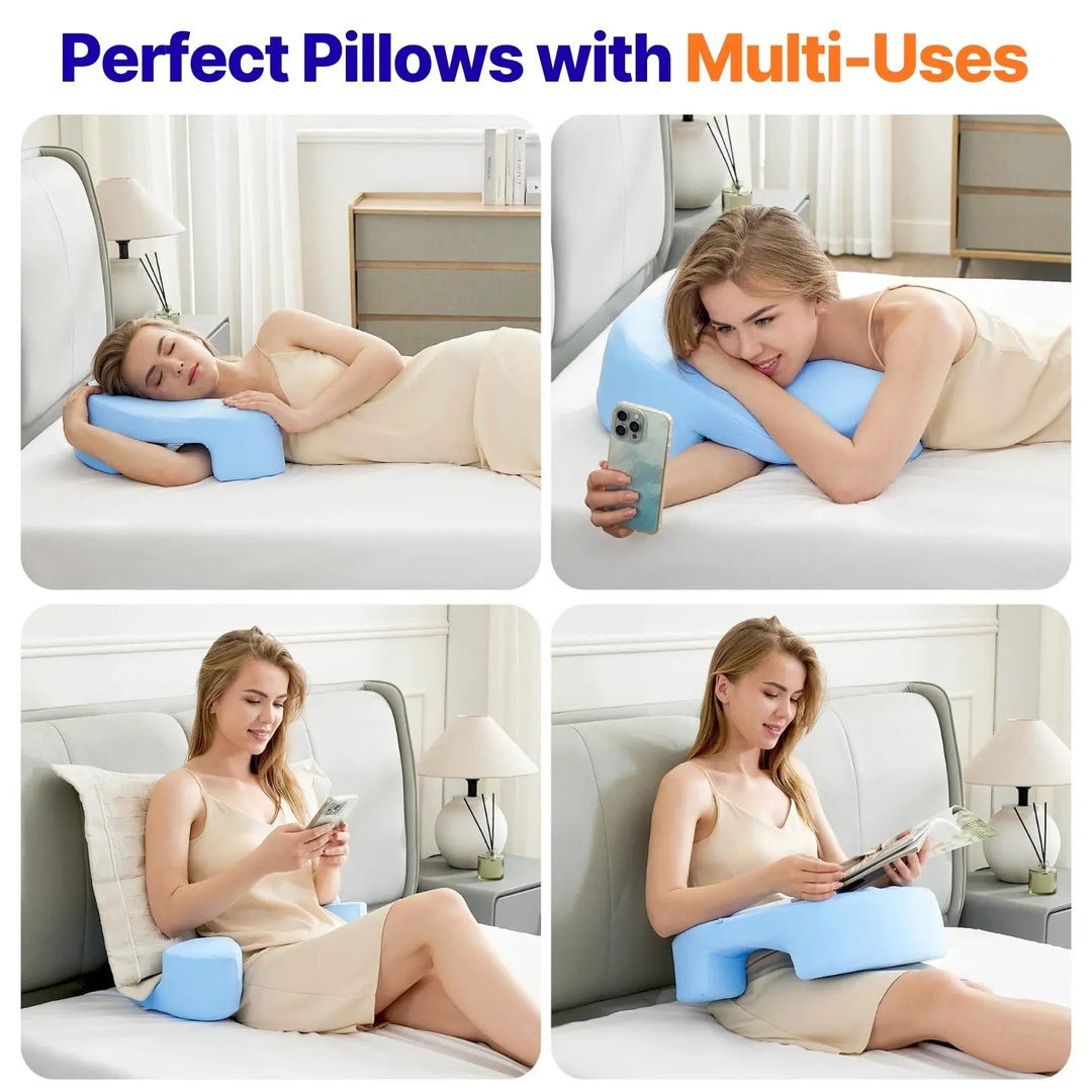 Vepine Comfort Haven | Backrest Pillow with Arms for Ultimate Support | Plush Design for Reading and Relaxing