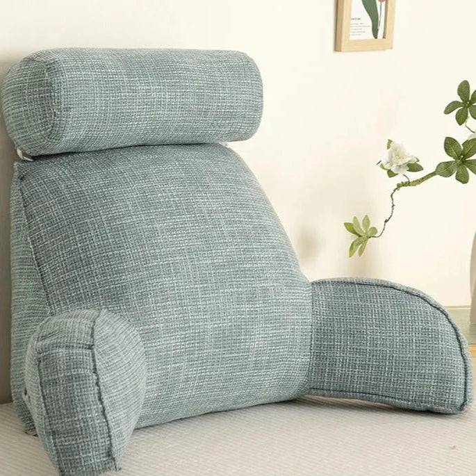 Comfort Haven | Lumbar Support Pillow with Adjustable Headrest &amp; Armrests | Back Cushion for Relief from Back Pain