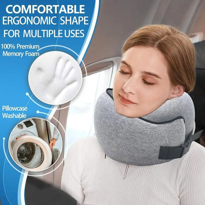 Comfort Travel | Neck Support Pillow with 360° Memory Foam Design | Portable Travel Solution for Ultimate Relaxation