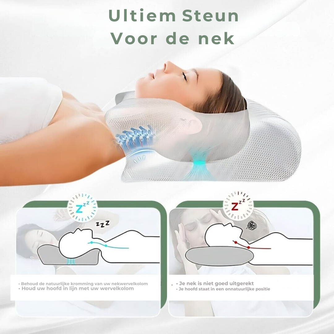 DreamAlign | Ergonomic Memory Foam Pillow with Contour Shape | Breathable Design for Neck Pain Relief