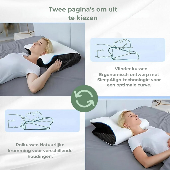 DreamAlign | Ergonomic Memory Foam Pillow with Contour Shape | Breathable Design for Neck Pain Relief