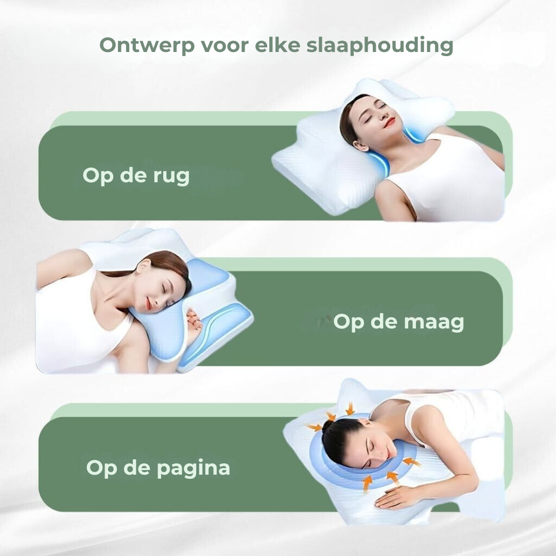 DreamAlign | Ergonomic Memory Foam Pillow with Contour Shape | Breathable Design for Neck Pain Relief