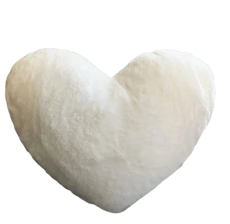 Decorative heart pillow soft faux fur