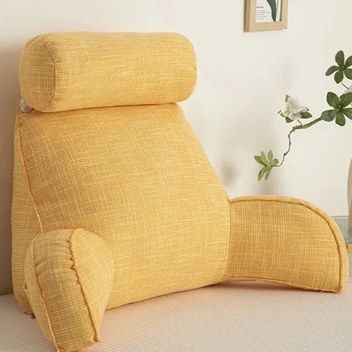 Deluxe Backrest Pillow With Arms &amp; Adjustable Headrest