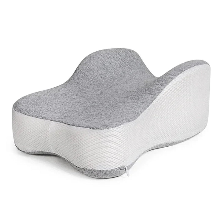 Memory Foam Knee Pillow with Half Moon Contour and Washable Cover
