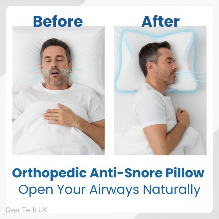 Davy | Pillow for Sleep Apnea &amp; Snoring Relief – Ergonomic Memory Foam Anti-Snore Pillow for Better Breathing &amp; Deep Sleep Support