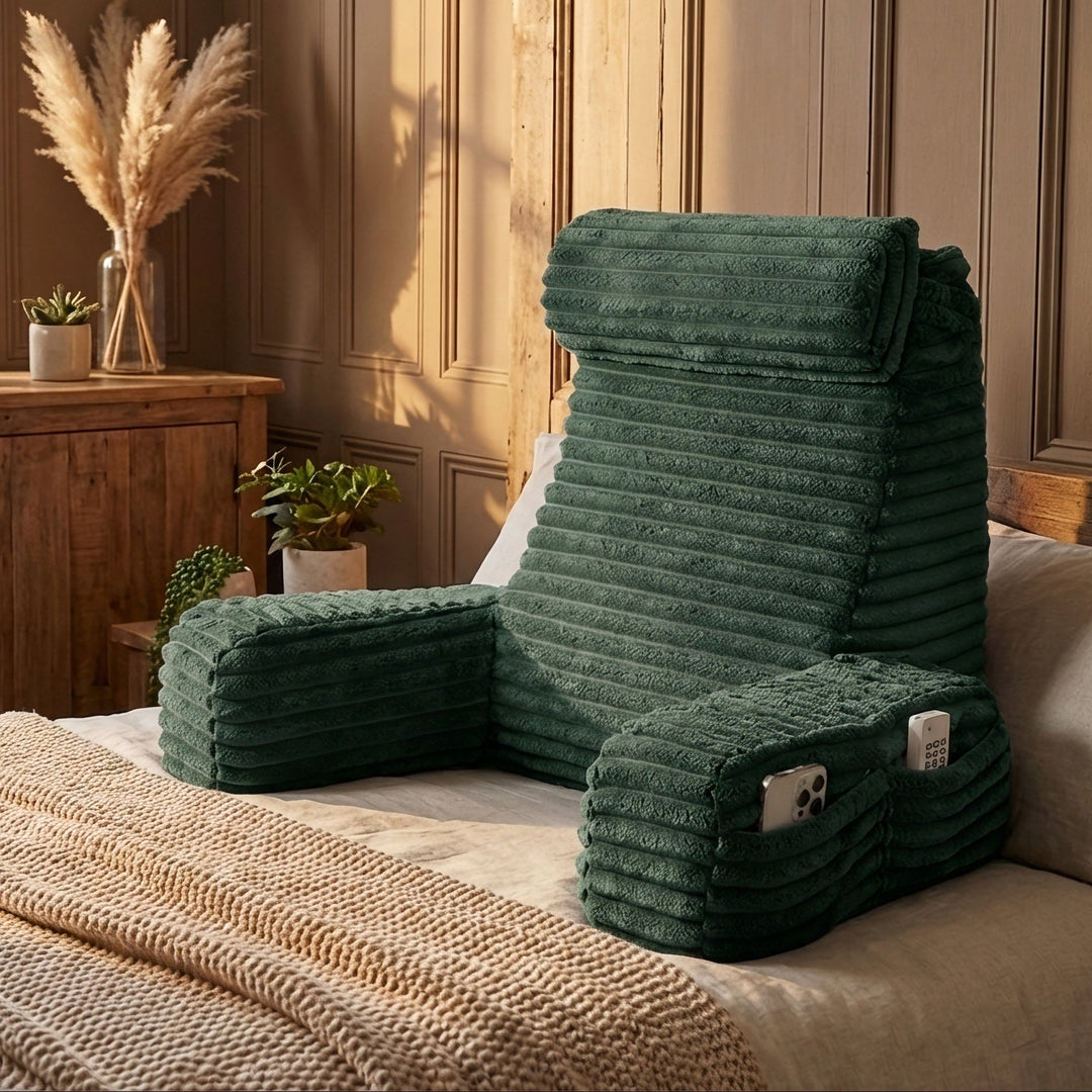 Luxury Backrest Pillow With Arms &amp; Adjustable Headrest