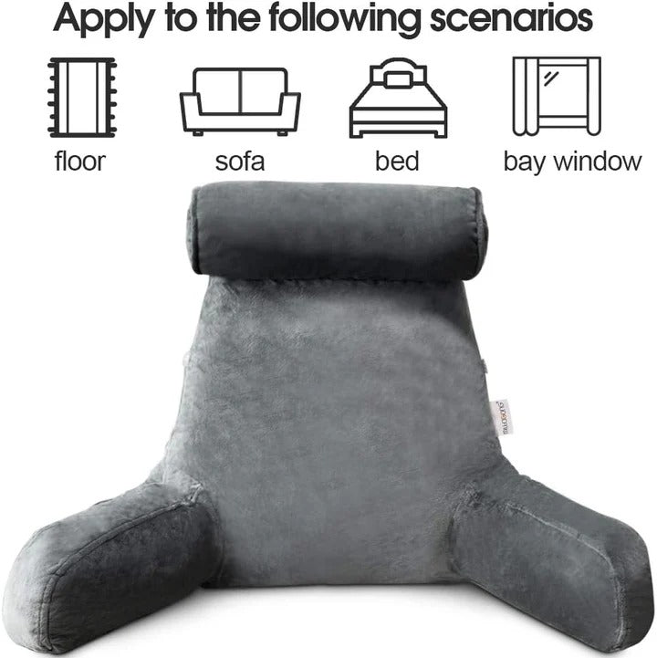 Upright Reading Pillow – Bed Rest Cushion with Arm Support