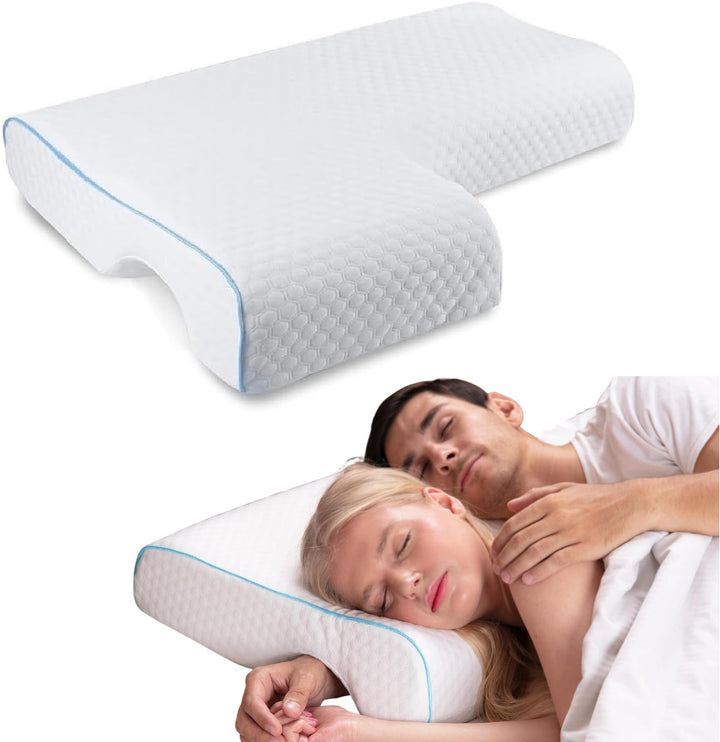 Orthopedic Couple Pillow With Arm-Tunnel For Cuddling