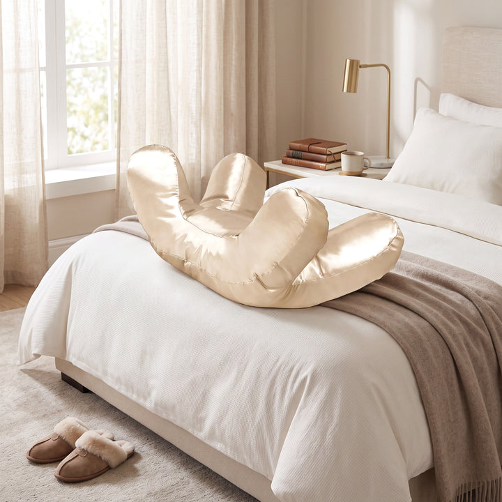 Contoured Face Support Pillow with Raised Pillars and Removable Washable Case