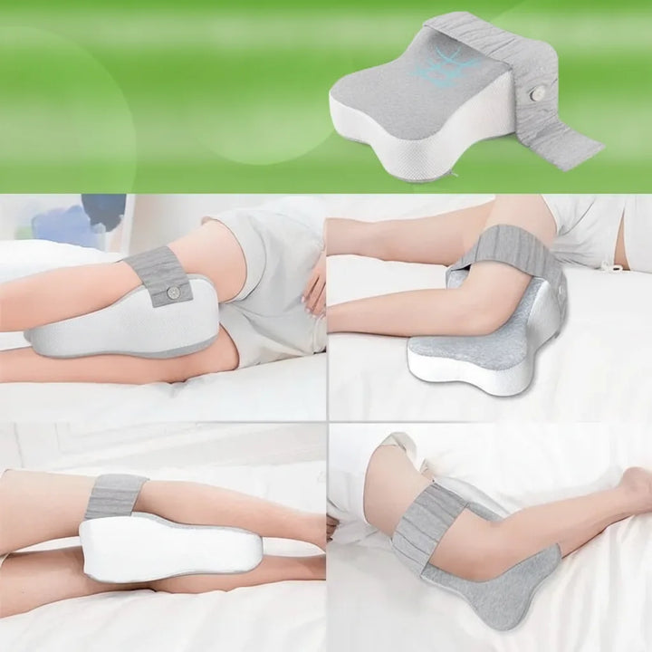 Memory Foam Knee Pillow with Half Moon Contour and Washable Cover