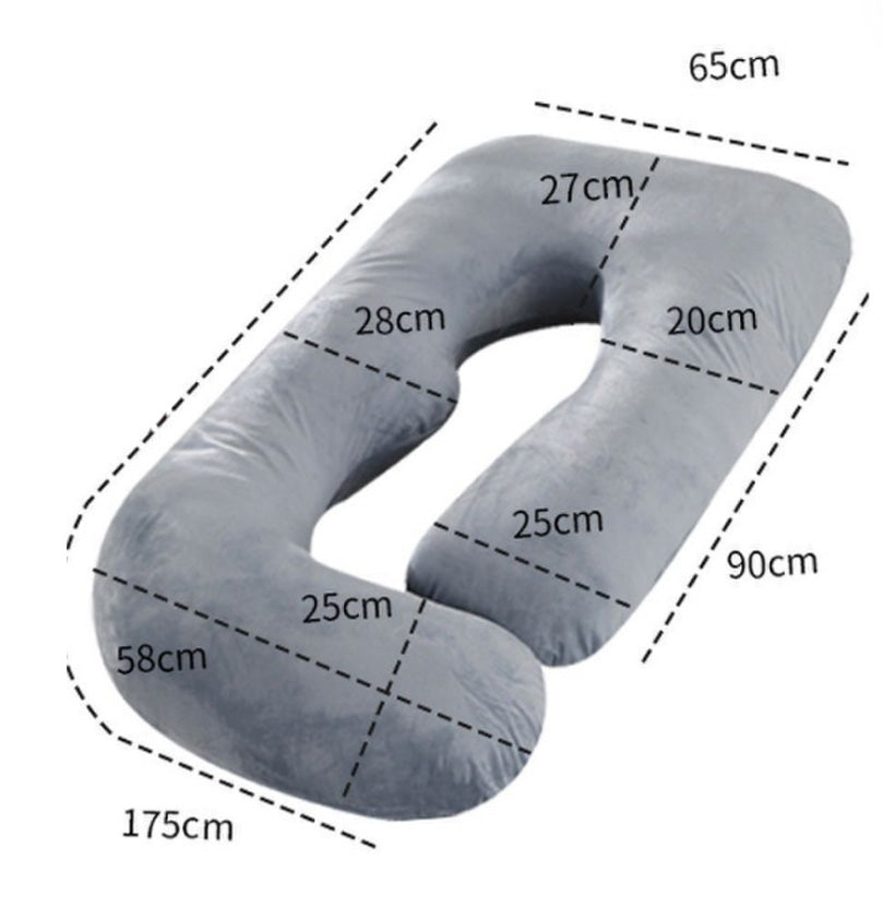 U-Shaped Pregnancy Pillow – Full Body Support for Back, Belly, and Shoulders