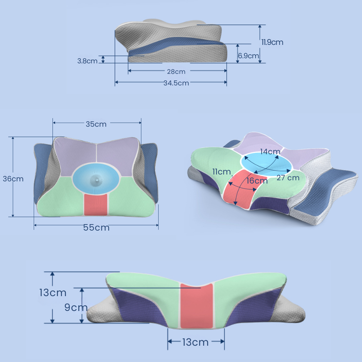 Wearclo | Ergonomic Sleep Support Pillow | Neck &amp; Head Alignment | Memory Foam