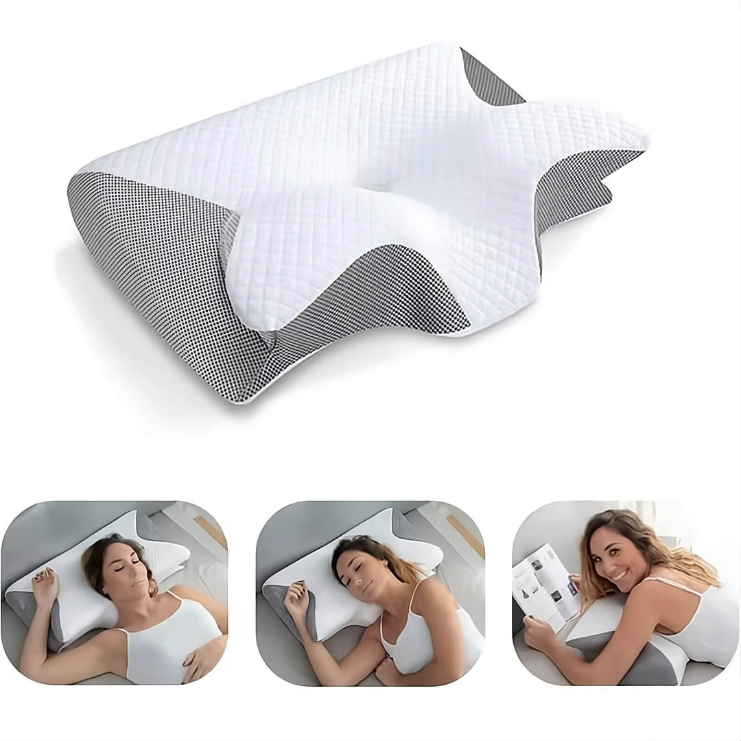 Wearclo | Orthopedic Pillow | Ergonomic Support for Neck and Back | Memory Foam
